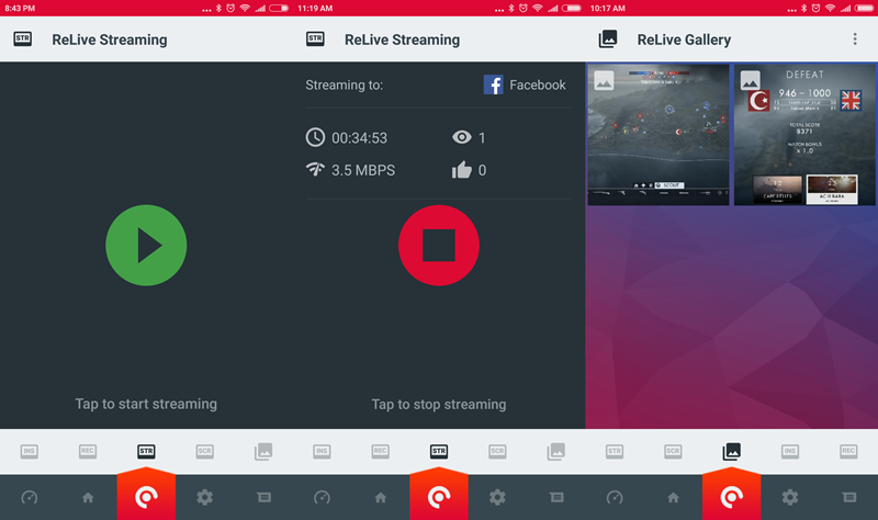 Pokretanje i zaustavljanje stremanja preko mobilne aplikacije je trivijalno, no postoji solidno kašnjenje u odnosu na ono što se dešava na ekranu. Screenshotove i snimke je potom moguće dijeliti preko mobitela. 