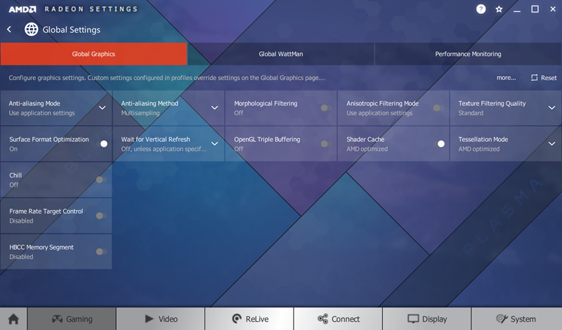 Jedna od manjih novosti je mogućnost odabira tema koje modificiraju izgled Radeon Softwarea.