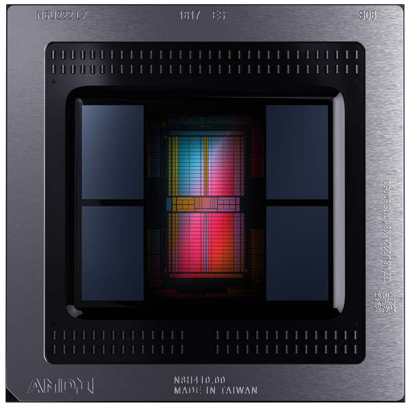 Vega 20 GPU okružen s četiri stoga HBM2 memorije
