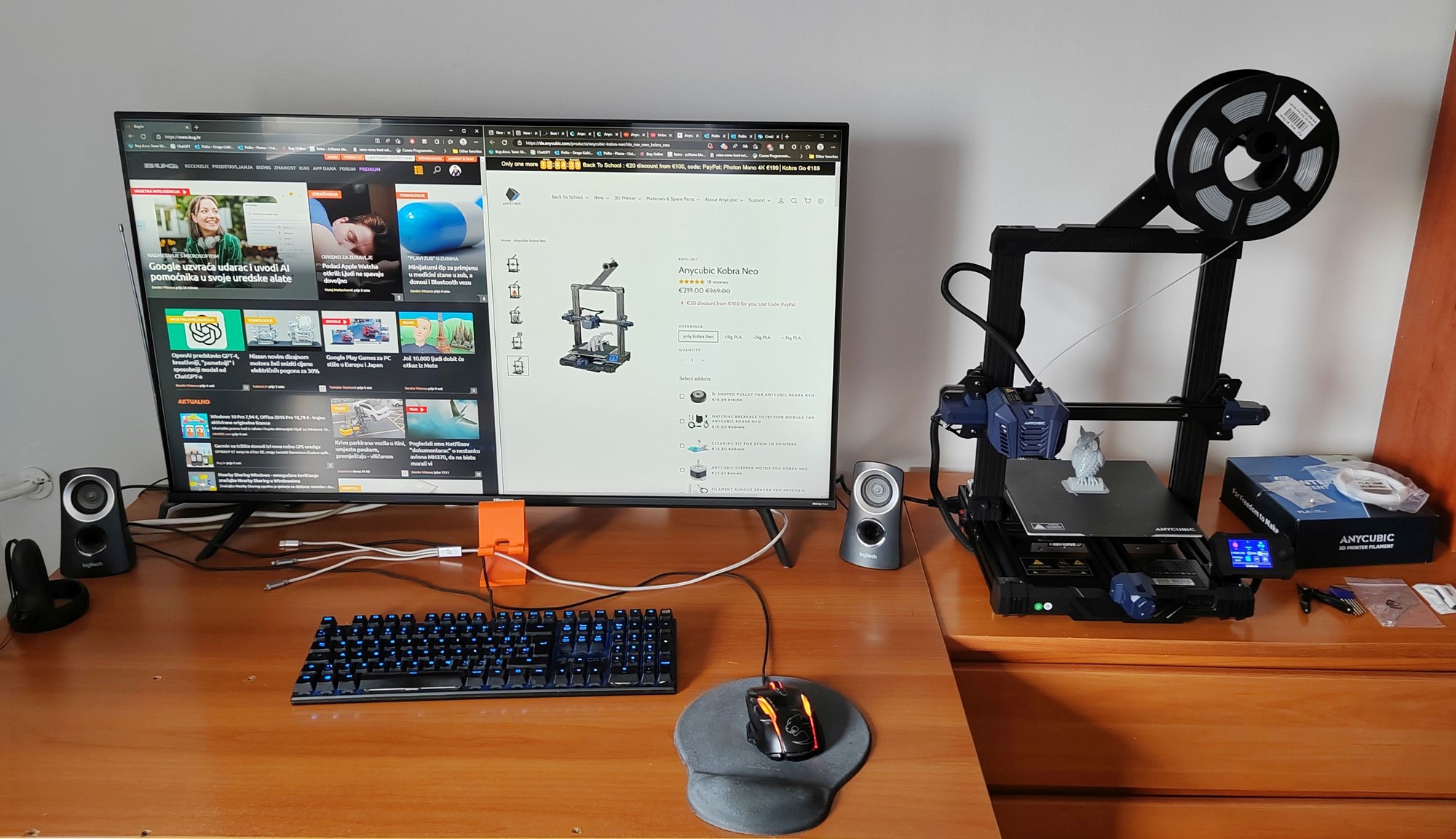 Dimenzije Kobre Neo omogućavaju smještaj na računalni radni stol ili kraj radnog stola