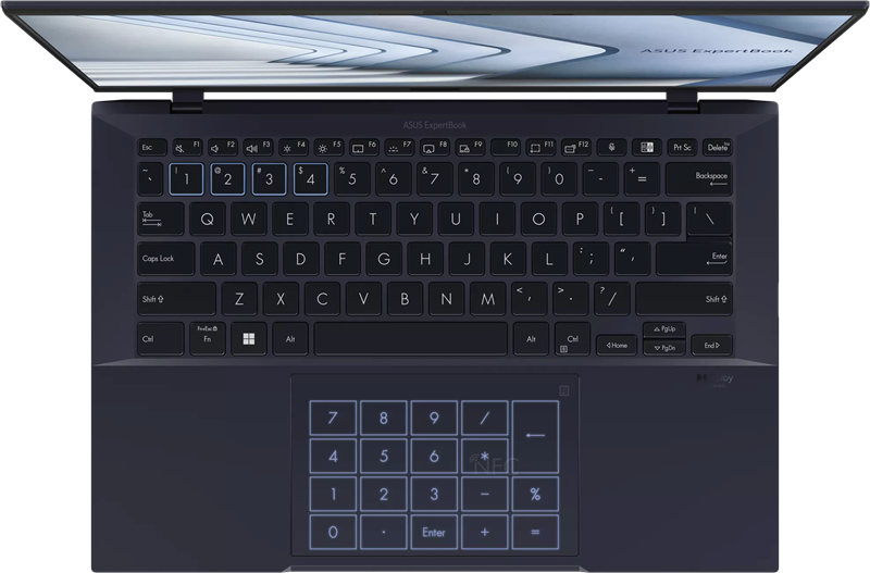 Logičan i prostran raspored tipki te odličan balans hoda i taktilnosti, odlike su tipkovnice Expertbooka B9