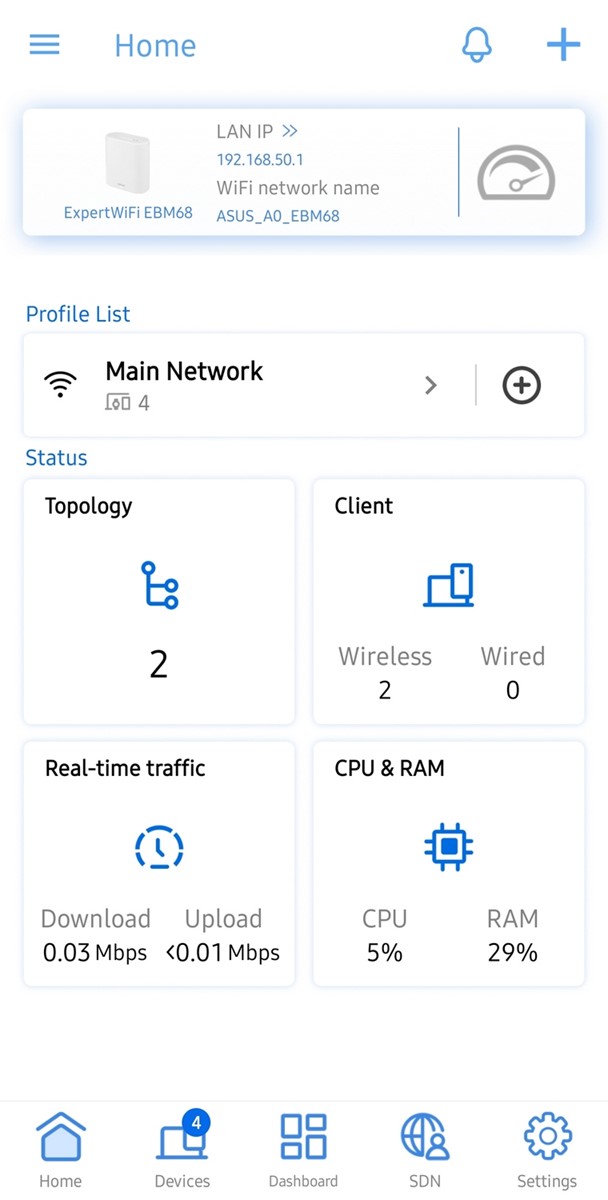 Mobilna aplikacija ASUS ExpertWiFi, koja se koristi za konfiguraciju sustava, zapravo je blago redizajnirana i "presložena" varijanta vrlo dobre aplikacije ASUS Router, koju tvrtka koristi kod svojih kućnih mrežnih uređaja