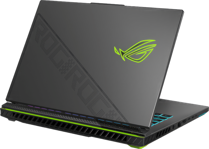 Za razliku od mnogih konkurenata, Strix G16 na stražnjem rubu nema priključke, odnosno riječ je o dizajnerski vrlo konvencionalnom laptopu