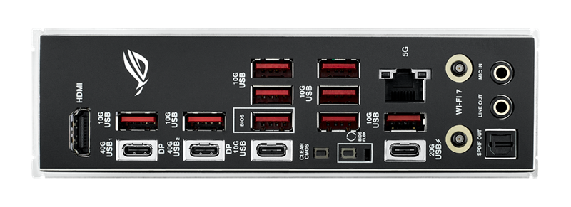 Stražnji panel iznimno je bogat USB priključcima, koji svi odreda podržavaju USB 3.2 Gen 2, uz minimalnu brzinu do 10 Gb/s