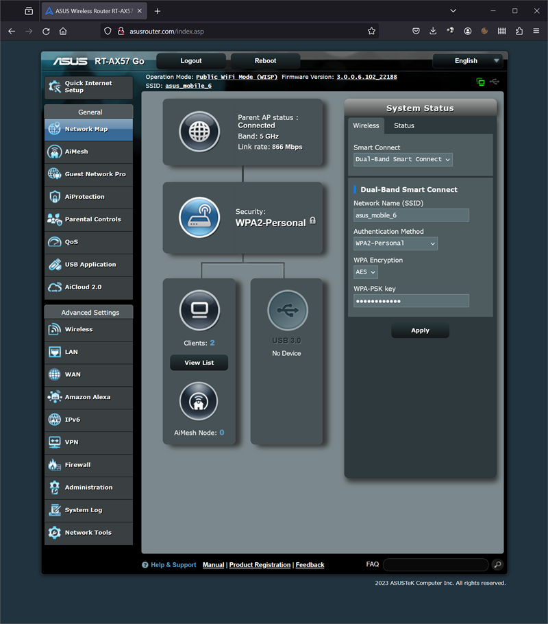 Web-sučelje temeljeno je na provjerenom Asusovom firmwareu, no ne bi škodilo da mu se malo modernizira izgled