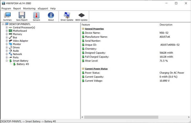 Iz podataka od baterije vidi se da je baterija postavljača pitanja bila dobrano islužena i prije nego li je spremljena u ladicu na godinu dana, a kako joj se trenutni kapacitet, tj. napunjenost, ne miče s nule, to znači da su barem neke baterijske ćelije u njoj došle do kraja svog radnog vijeka