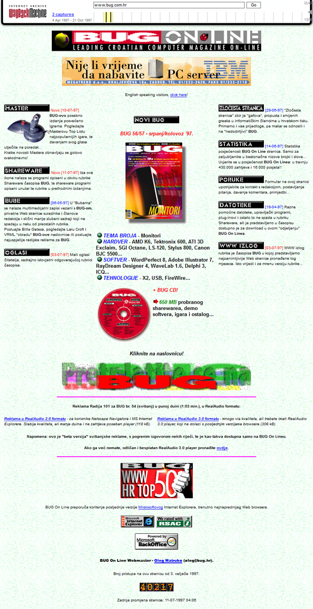 Bug Online 1997.