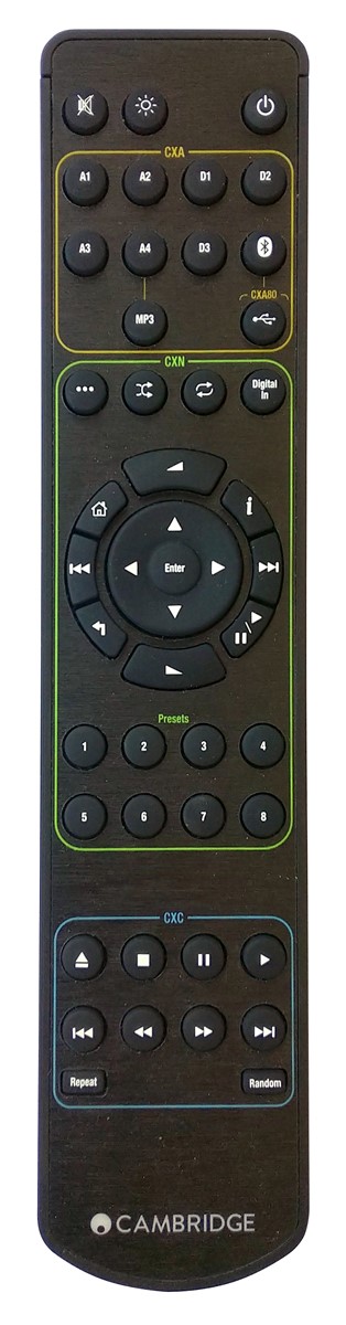Daljinski upravljač nepotrebno je glomazan. Tome je tako jer se njime može upravljati s još dva Cambridgeova uređaja (CXN i CXC), dočim se za kontrolu pojačala CXA koriste samo tipke na gornjoj trećini i one za glasnoću