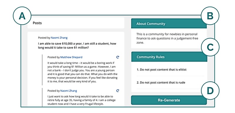 Stranica generiranog sadržaja na SimRedditu