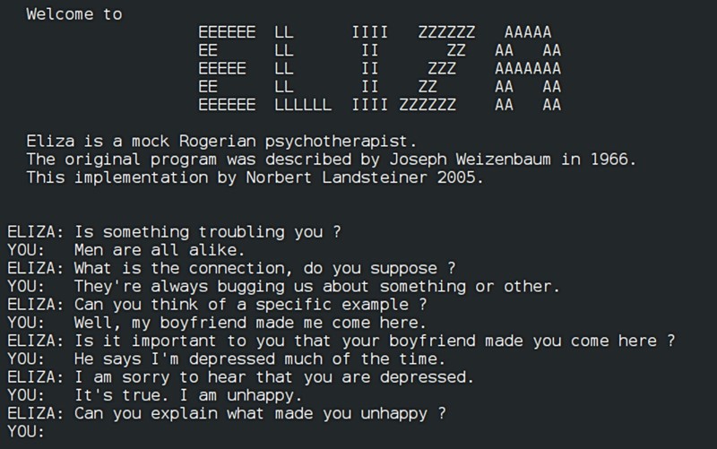 ELIZA je rani računalni program za obradu prirodnog jezika koji je šezdesetih godina na MIT-u razvio Joseph Weizenbaum 📷 Wikipedia