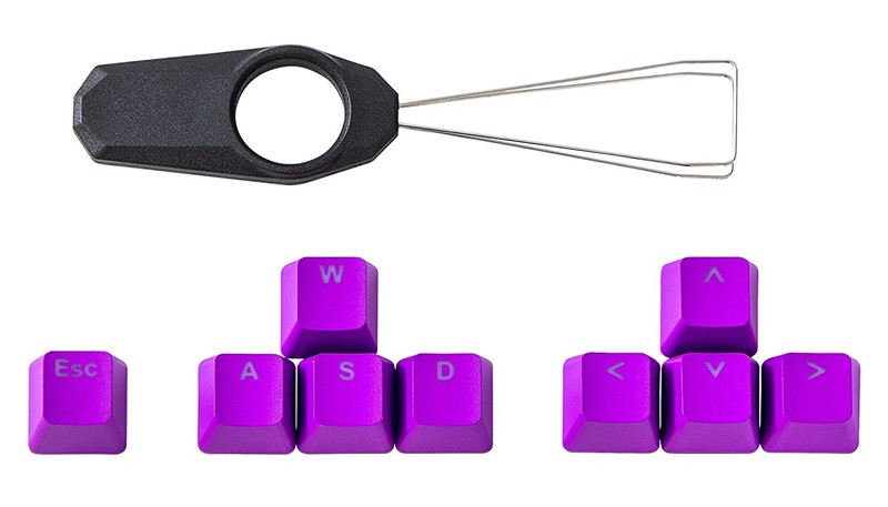 U paketu s tipkovnicom stižu alternativne obojene tipke WASD, kursori te dodatna tipka Escape, uz koristan alat za lako skidanje tipki