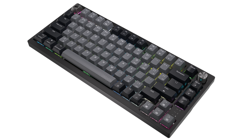 Crno-siva kombinacija s uzorcima na tipkama i dopadljivom rasvjetom, rezultira vizualno zanimljivom tipkovnicom