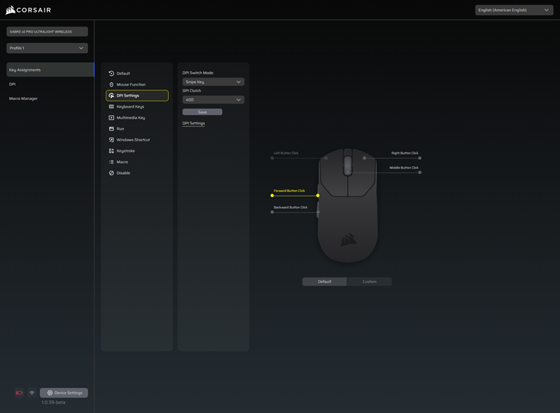Za konfiguraciju miša nije potreban glomazni iCUE, već se izvodi unutar internetskog preglednika, pomoću alata Web Hub