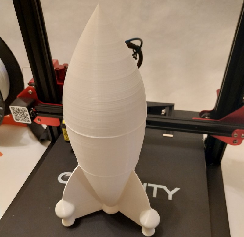 Testna raketa ispisana u vaze modu (jedna kontinuirana spiralna linija bez uzdužnog šava, 0,2 mm