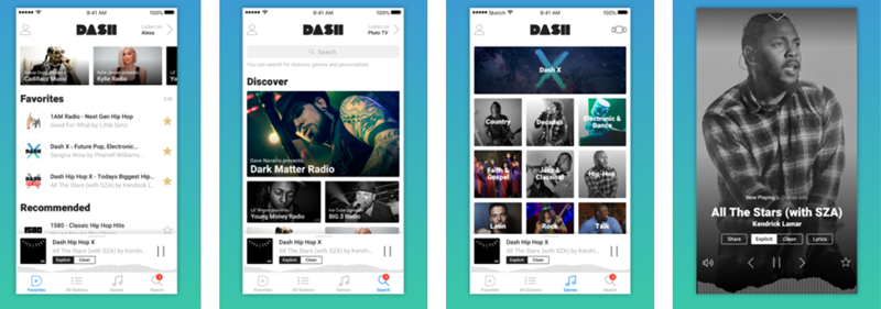 Dash radio obiluje stanicama s odličnom komercijalnom glazbom koju puštaju pravi DJ-i, a ne suhoparni algoritmi