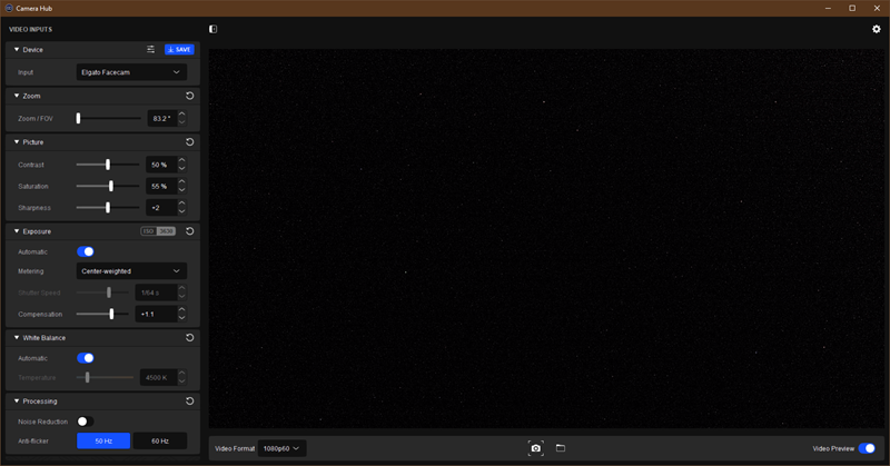 Ovo kamera vidi kad se isključi funkcija smanjivanja šuma te kad se stavi poklopac objektiva - svijetle točkice zaglavljeni su pikseli, koji bi mogli biti uočljivi u videu kojeg snimate s isključenim denoiseom, pogotovo ako je kadar tamniji