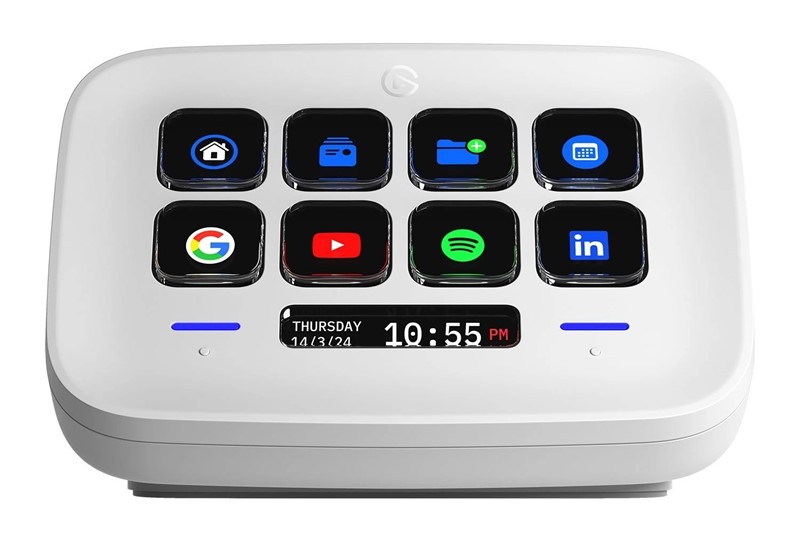 Ispod osam fizičkih tipki nalaze se ekrani razlučivosti 72x72 točaka, na kojima se prikazuju statične ili animirane funkcije samih tipki, ili neke povezane informacije, poput trajanja pjesme na tipki Play