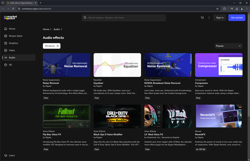 Iako sa softverom za mikrofon ne dolaze nikakvi audioefekti, nekoliko njih (među kojima su i oni najbitniji) mogu se besplatno skinuti s Elgatove stranice