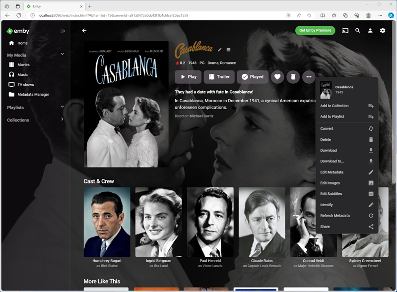 Metapodaci su okosnica kućnih streaming rješenja, a tu izuzetak nije ni Emby, kod kojega se povremeno može dogoditi pogrešna identifikacija ili izostanak metapodataka. Srećom, slično kao i kod konkurencije, koja također nije imuna na slične probleme, sve je vrlo jednostavno naknadno ručno korigirati…