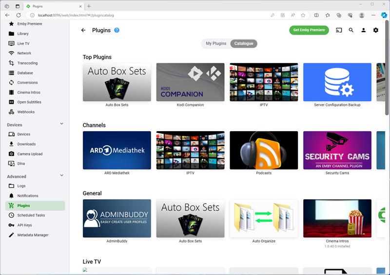 Ponuda proširenja kojima se Embyjeve mogućnosti mogu znatno proširiti prilično je izdašna, i to je, slično kao i kod njegova forka Jellyfina, jedna od ključnih prednosti u odnosu na Plex…