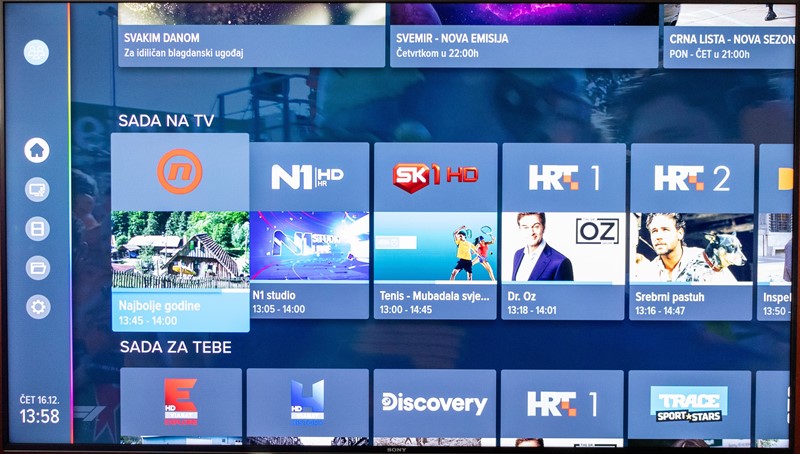 Naslovnica EON.TV-a objedinjuje preporučene sadržaje s televizijskih kanala i onoga što se nudi preko Video kluba