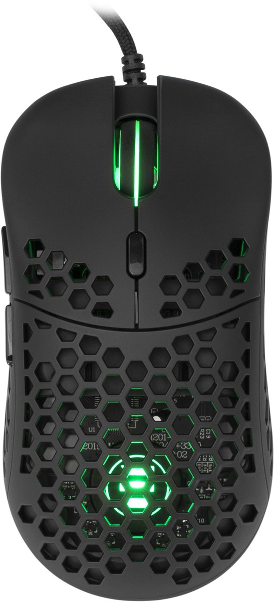 Iako je simetričnog oblika, ovaj je miš prilagođen dešnjacima, s obzirom na to da se bočne tipke nalaze samo na njegovoj lijevoj strani