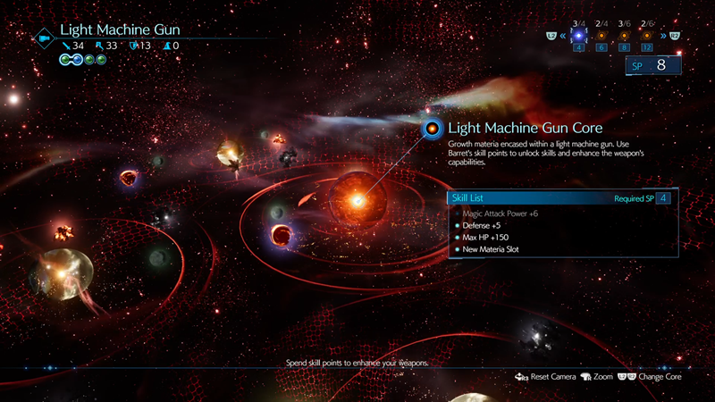 Svako oružje koje nabavite, za svakog lika možete nadograditi i dodatno poboljšati, a nove opcije otključavaju se leveliranjem i skupljanjem SP-a