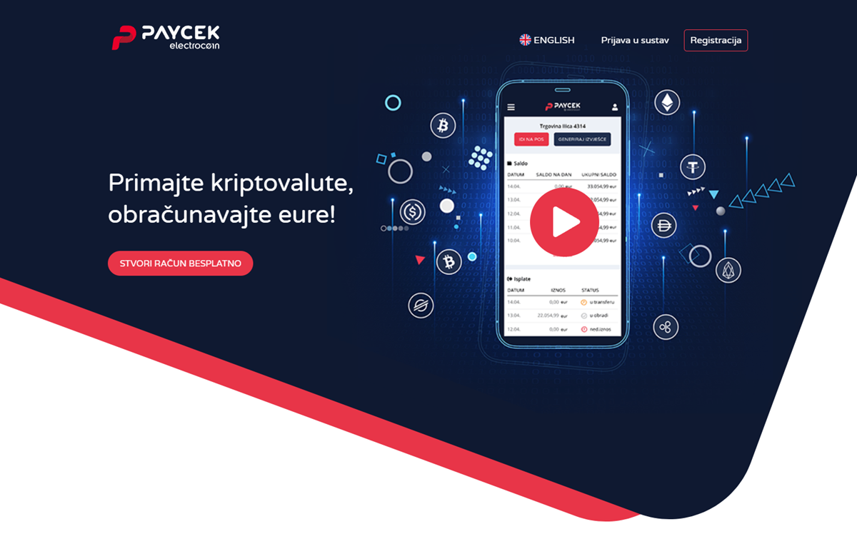 PayCek – domaći fintech, iza kojega stoji Electrocoin, omogućuje tvrtkama i trgovinama da svojim klijentima omoguće plaćanje kriptovalutama 📷 https://www.paycek.io