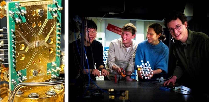 Dijamantni kvantni čip i istraživači QuTecha 📷 TU Delft