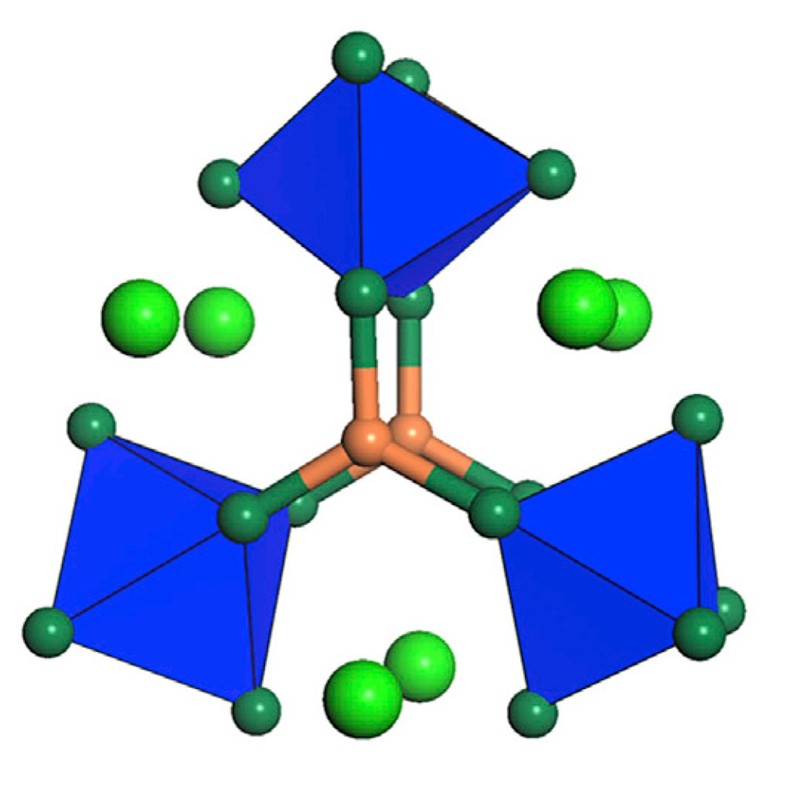 Klaster [Cu2(ScCl6)3]7- okružen Rb+