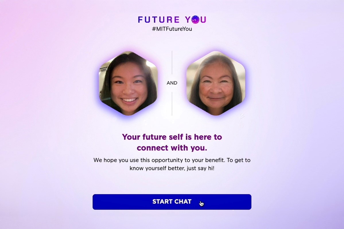 Sustav korisnicima nudi online tekstualnu komunikaciju uz pomoć umjetnom inteligencijom generiranom simulacijom potencijalnog budućeg ja 📷 Future You; Melanie Gonick, MIT