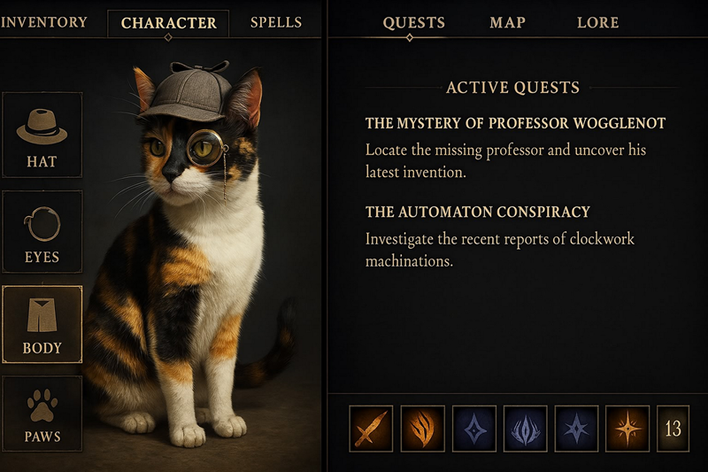 Mačka detektiv s više detalja.  📷 Foto: OpenAI