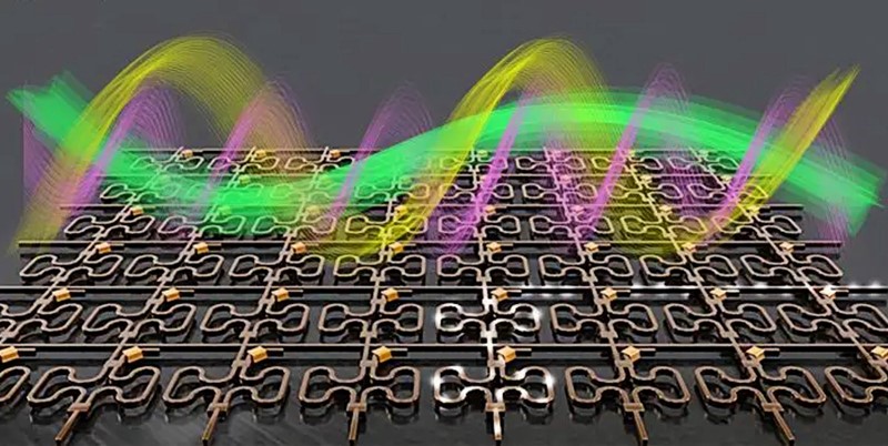 Fotonski čip sa svjetlosnim i RF frekvencijskim kodiranim podacima 📷 B.Dong / University of Oxford