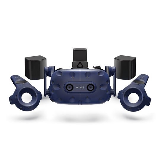 HTC Vive Pro sa svojim baznim stanicama i kontrolerima