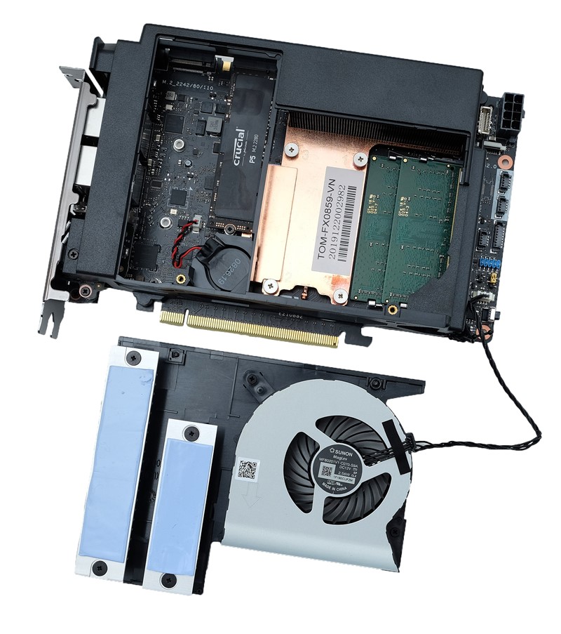 NUC Element modul zapravo nije potrebno izvaditi iz računala radi instalacije memorije i SSD-ova