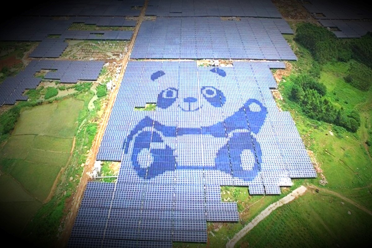 Solarna farma u Guangxiju u obliku pande  📷 Panda Green Energy