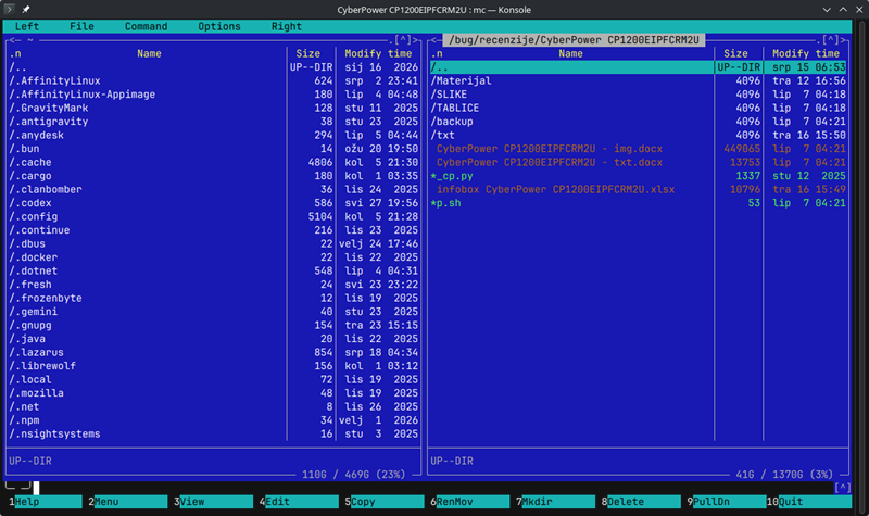 Midnight Commander je često korišten klon Norton Commandera pod Linuxom