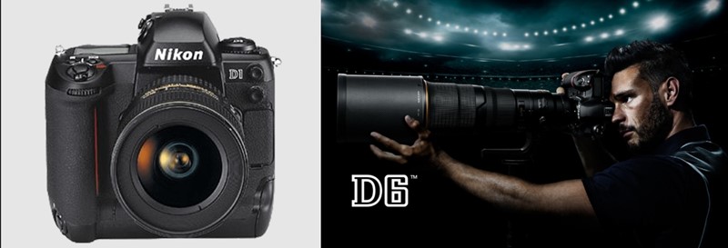 Prvi i posljednji: Nikon D1 (lijevo) i D6 (desno)