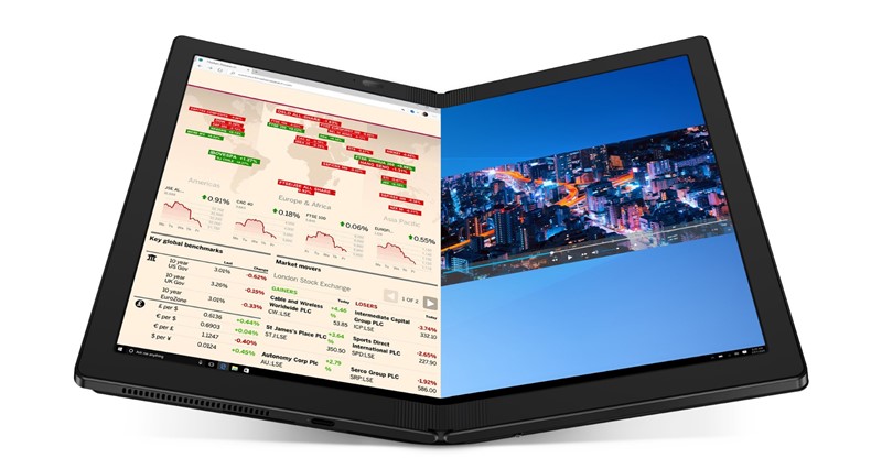 Iz super kompaktnog laptopa s integriranom tipkovnicom, Fold X1 moguće je u tili čas pretvoriti u kvazi all in one računalo s dvostruko većim ekranom omjera stranica 4:3
