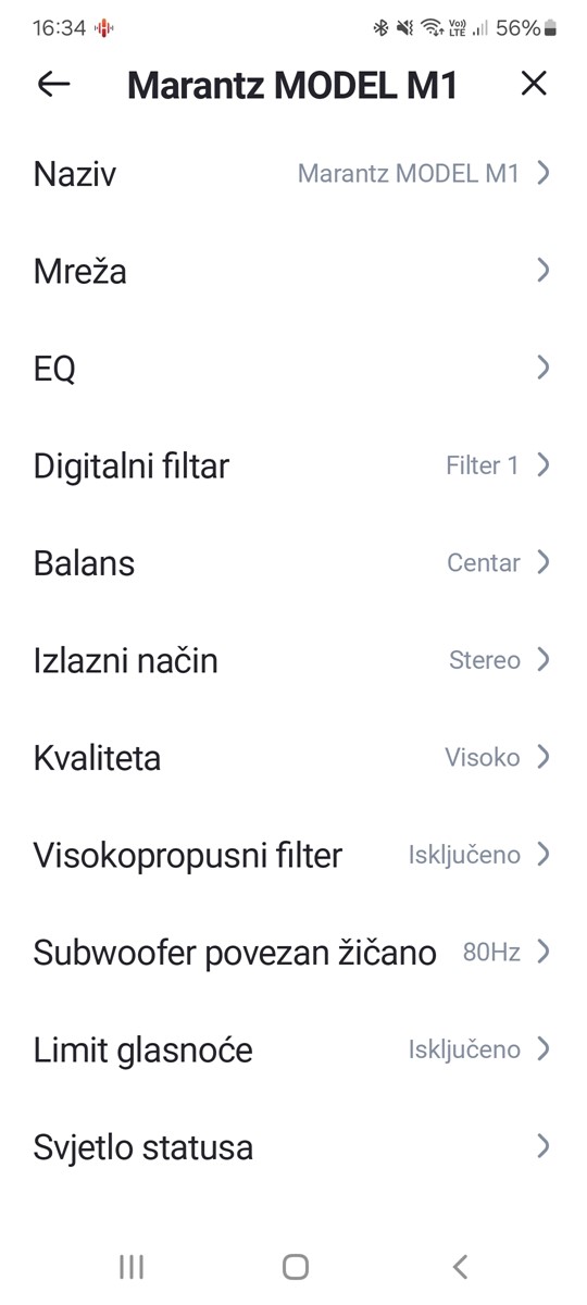 Iako nema naprednih opcija podešavanja, poput pravog parametričkog EQ-a ili automatske korekcije akustike, HEOS će nam omogućiti solidne mogućnosti krojenja zvuka