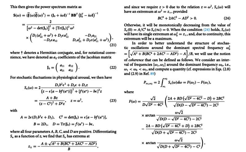 Izvadak iz formule predstavljene u radu "Sex, ducks, and rock'n'roll: Mathematical model of sexual response"