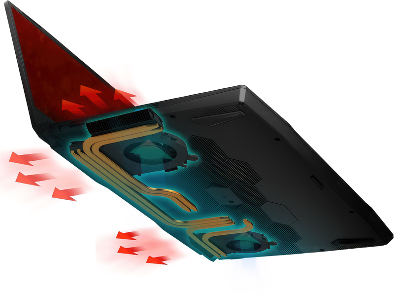 Otvore za zrak MSI je dizajnirao vrlo elegantno, no većina ih se nalazi na dnu, tako da morate pripaziti da ne koristite Katanu GF66 na površinama koje bi mogle blokirati dotok zraka