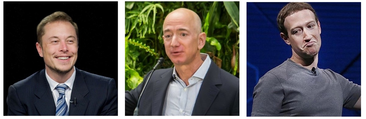 Elon Musk, Jeff Bezos i Mark Zuckerberg prošle su godine izgubili najviše novca