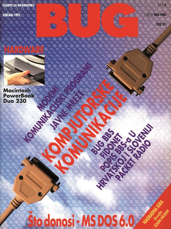 Tema broja Buga br. 2 bile su "Kompjuterske komunikacije", između testova modema, opisa BBS-ova, objašnjavanju što je to Internet; našao se "slučajno" i tekst o uređajima za prisluškivanje
