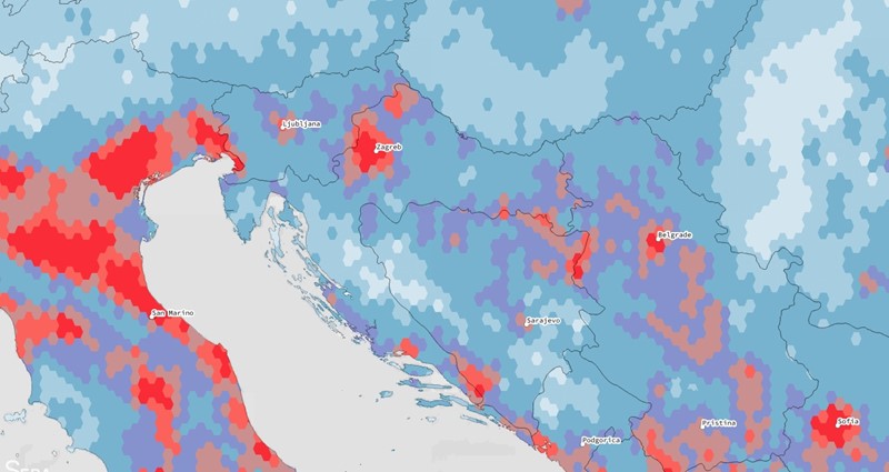 Aktualna karta seizmičkog rizika za našu regiju (EFEHR European Seismic Risk)