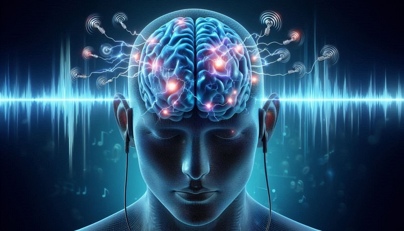 Aktiviteti elektrik i trurit shndërrohet në tingull dhe ritmi i muzikës ndryshon me luhatjet në gjendjen e vetëdijes 📷 Microsoft Designer