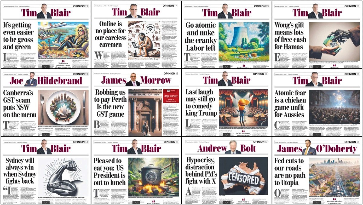 Vizuali generirani umjetnom inteligencijom rutinski se integriraju u sadržaj koji objavljuju novinske kuće, poput ovih AI ilustracija u australskom The Daily Telegraphu 📷 T.J. Thomson, Ryan Thomas, Michelle Riedlinger, Phoebe Matich