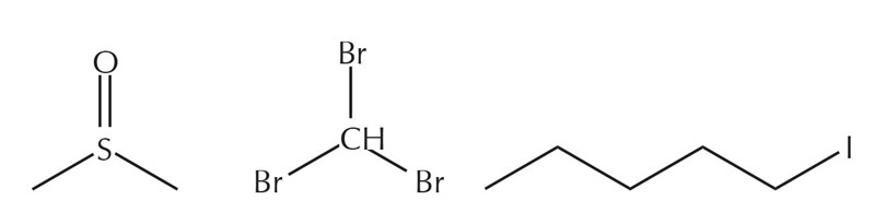 Dimetil-sulfoksid, tribrommetan i 1-jodpentan