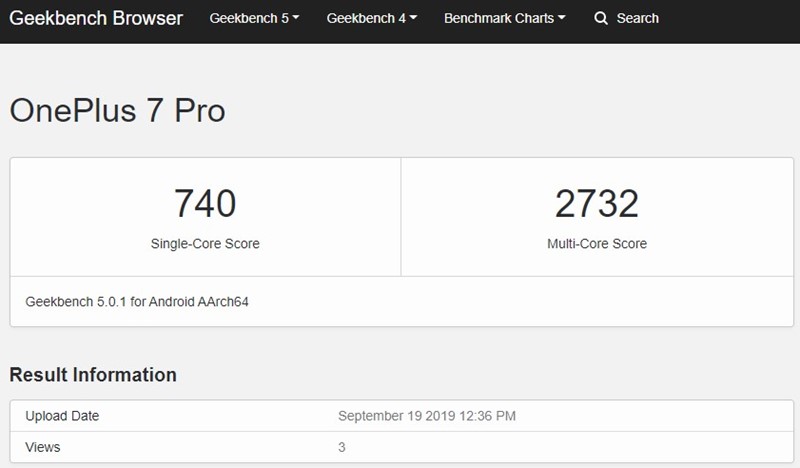 Geekbench 5 - OnePlus 7 Pro