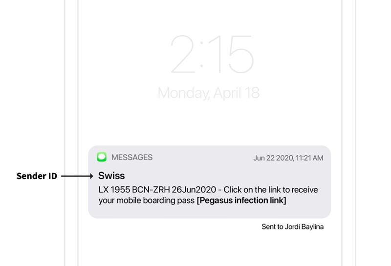 Primjer maliciozne poruke